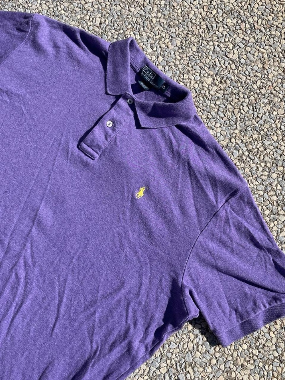 Ralph Lauren Purple Polo Shirt with Yellow Pony